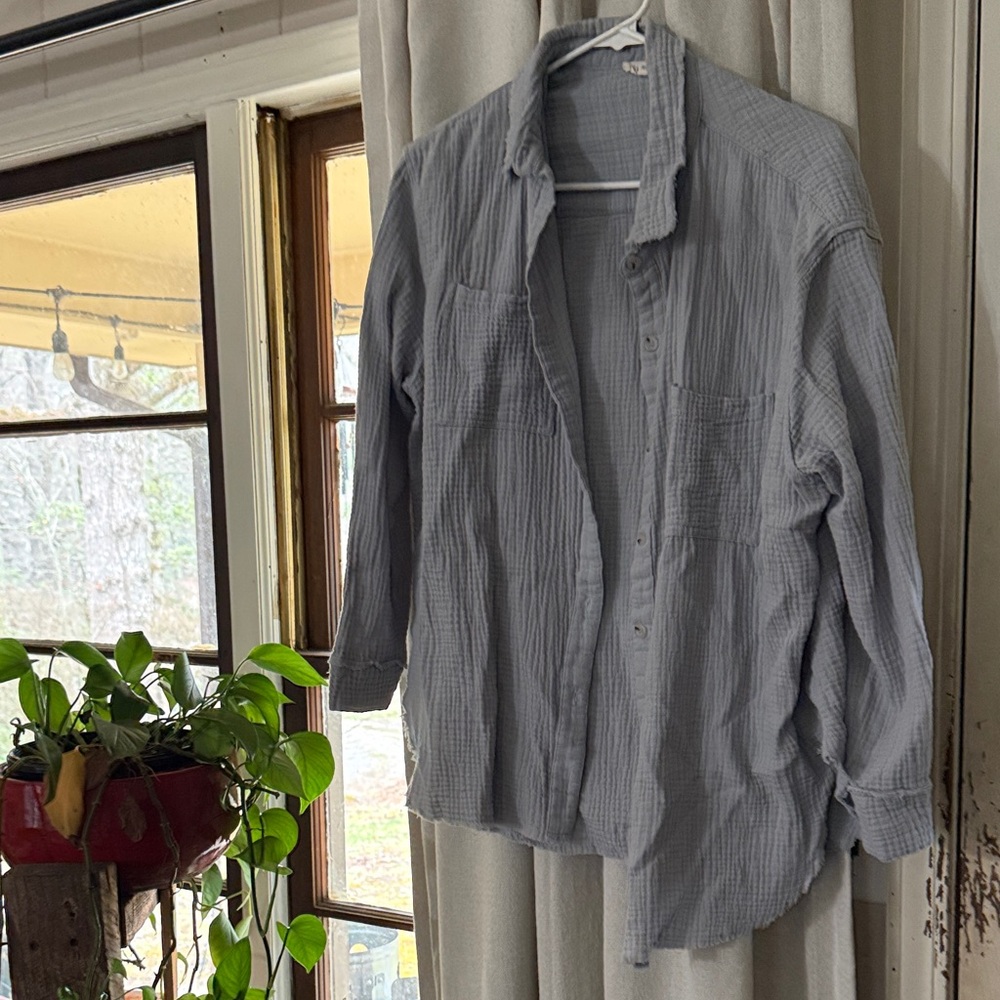 LA MIEL Gray Button-Up Cotton shirt